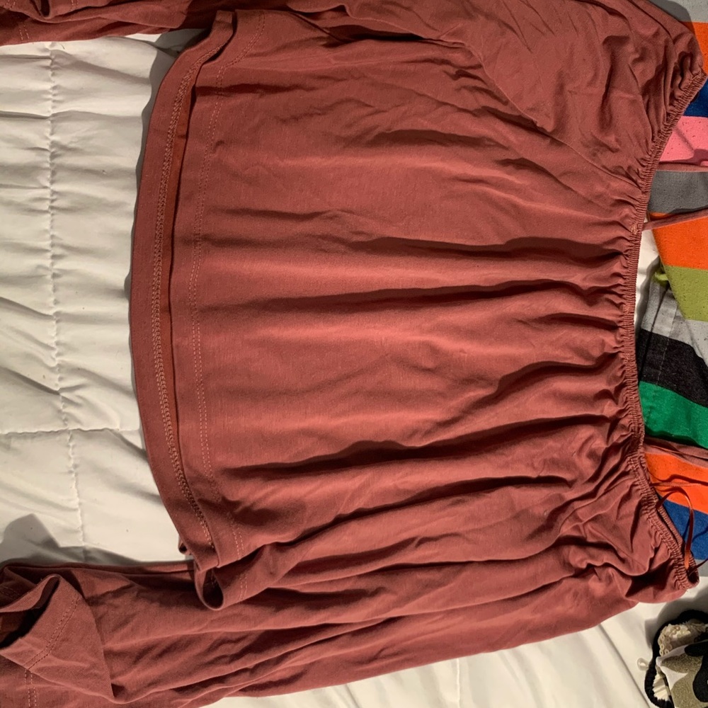 Off the shoulder long sleeve top